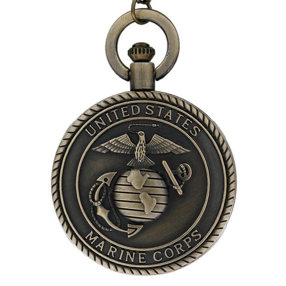 Marines NEW Pocket Watch USMC Military Gift - Picture 4 of 4